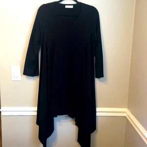 Bryn Walker Asymmetrical Black Lagen Look Dress